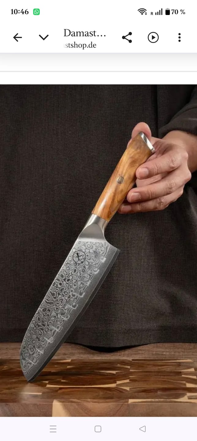 Customer photo review of Damast Santoku Olive 🎁 Vorteilspaket