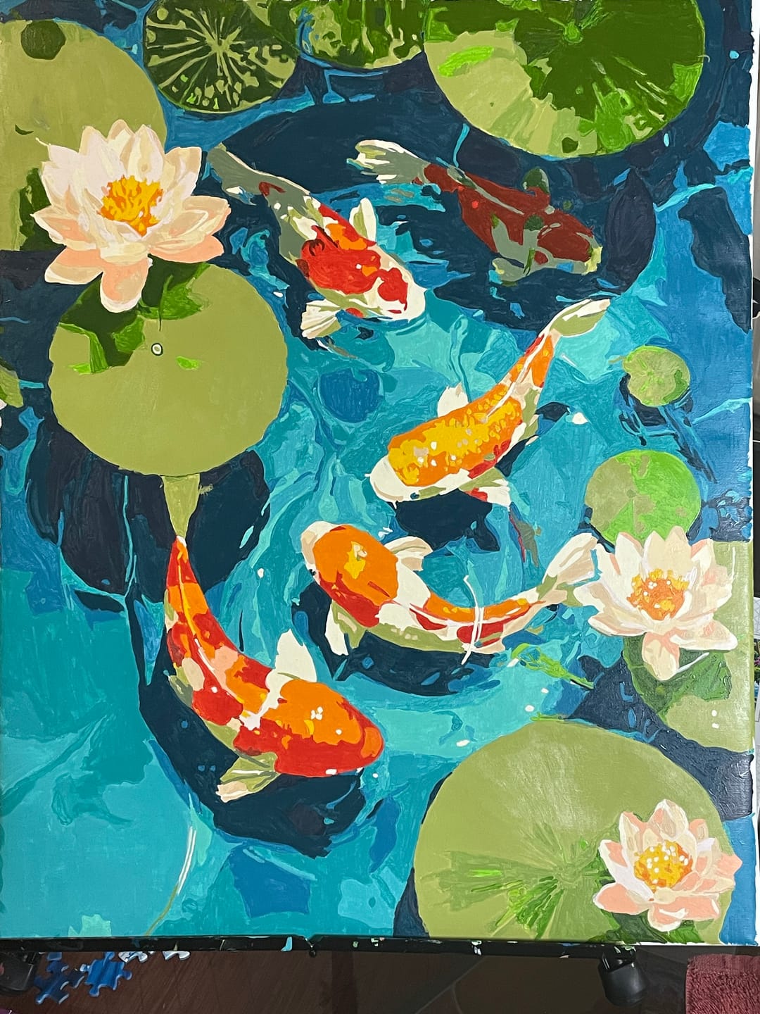 Customer photo review of Koi pond | Paint by Number