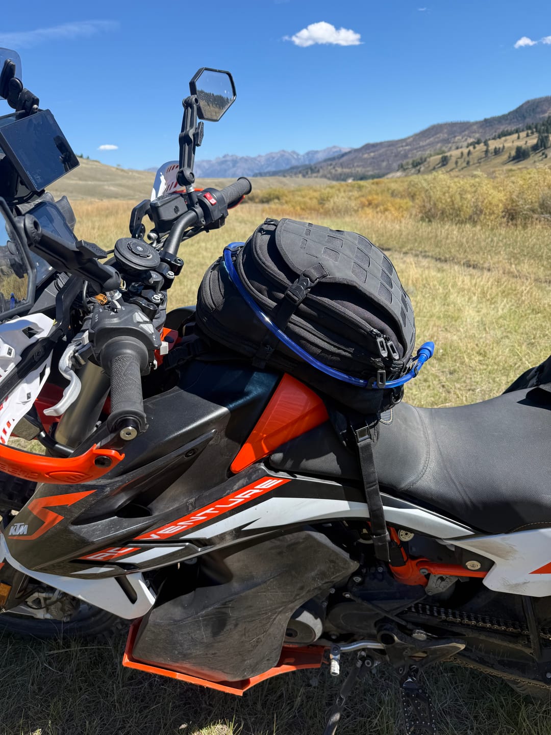 Customer photo review of 7L - Apex KTM ADV Touring Tank Bag with Hydration Pack