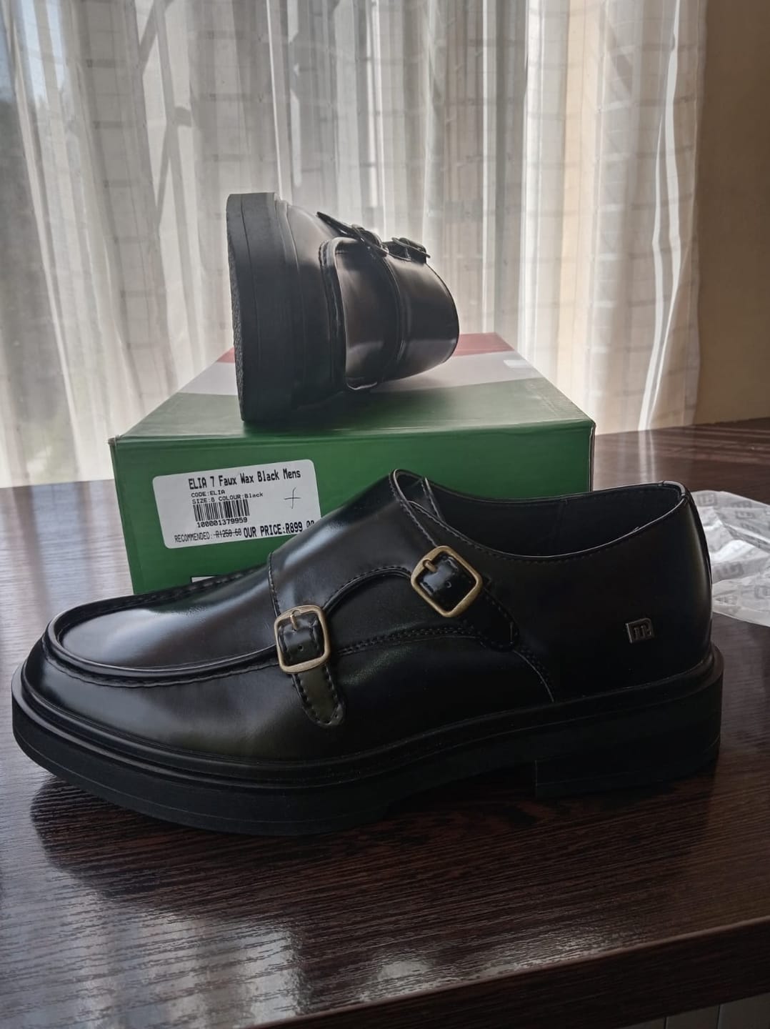 Customer photo review of Mazerata Elia 7 Faux Wax Shoe - Black
