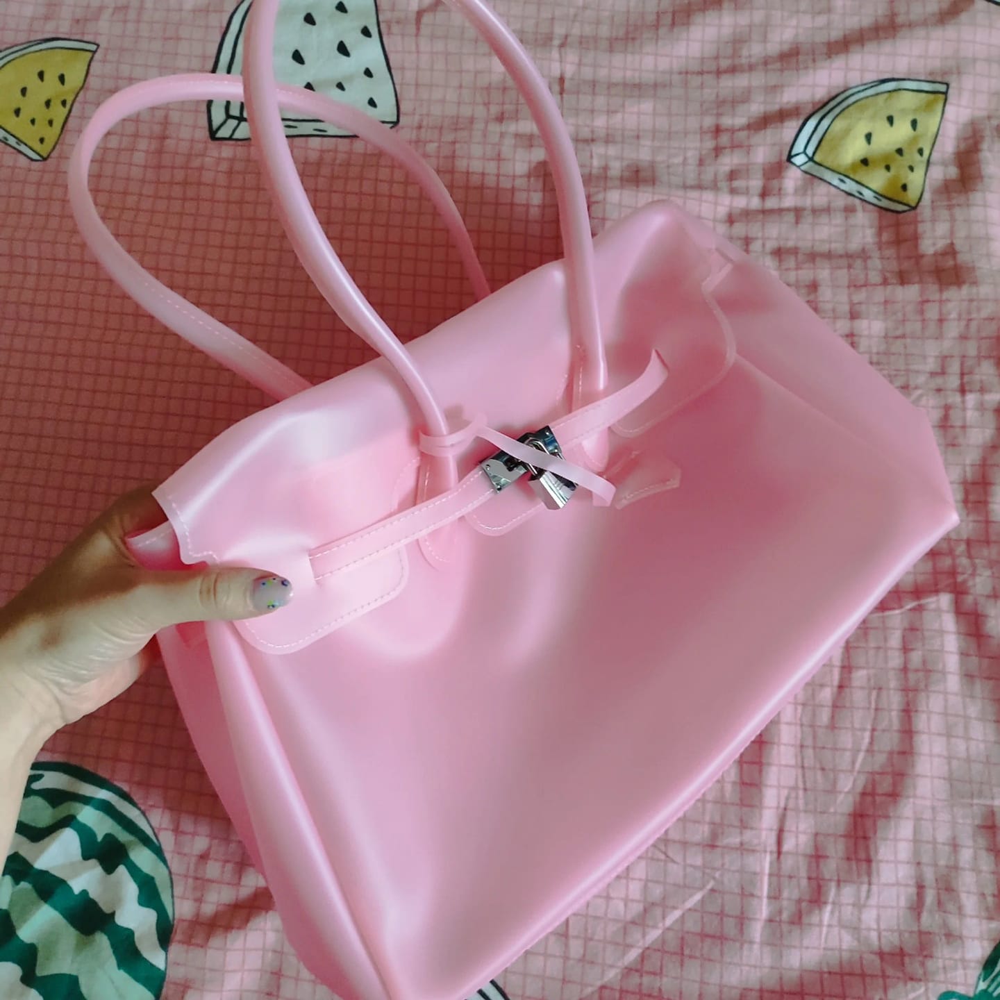 Customer photo review of Alicia Structured Top Handle Satchel