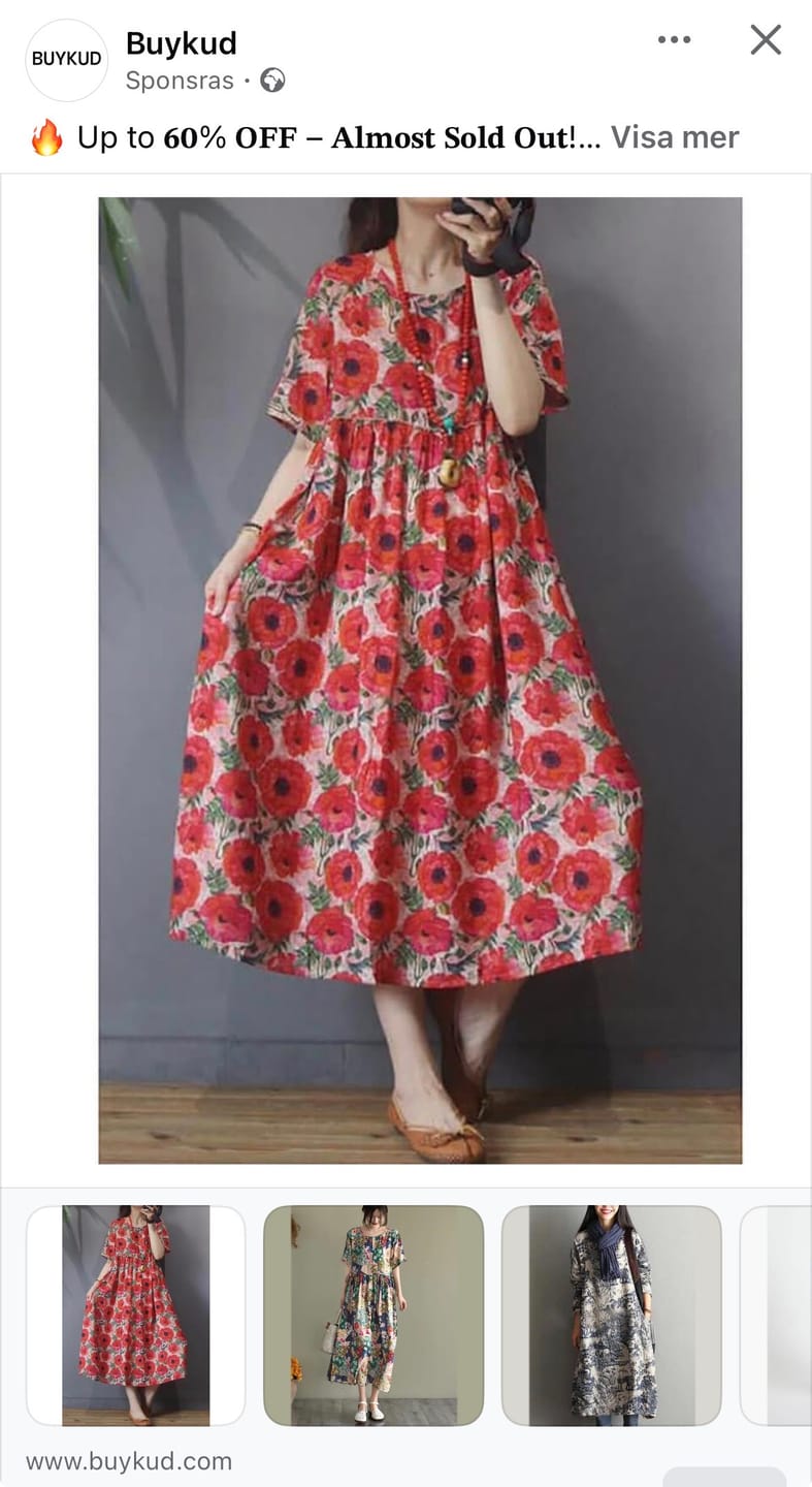 Customer photo review of Plus Size Women Floral Vintage Casual Short Sleeve Dress