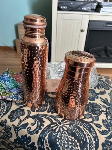 Customer photo review of Kansya®-vottaðar vatnsflöskur úr hreinum kopar – V2, handhamraðar