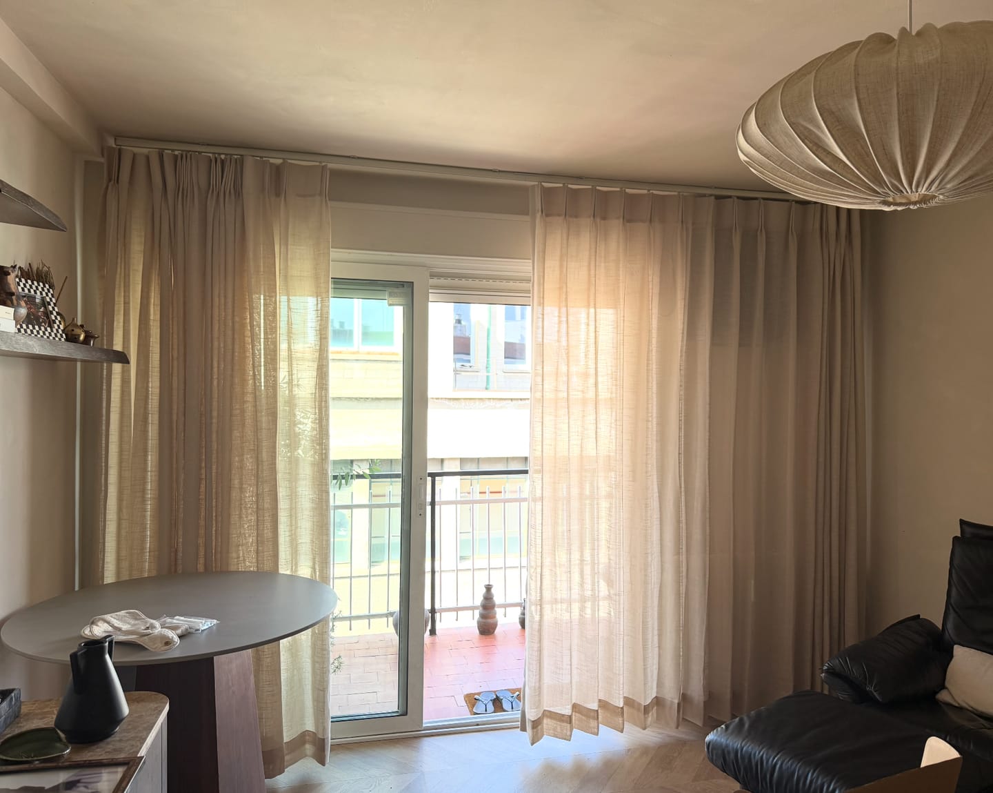 Customer photo review of Tehreem Textured Sheer Custom Curtain