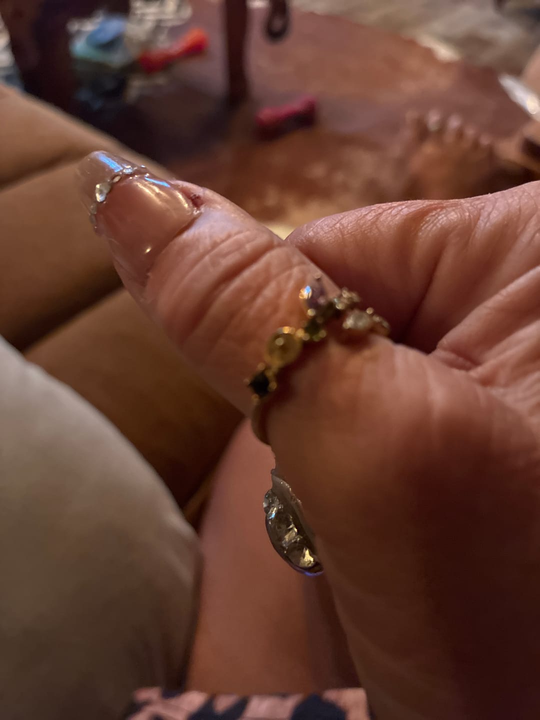 Customer photo review of Crystal White Blossom Ring Gold