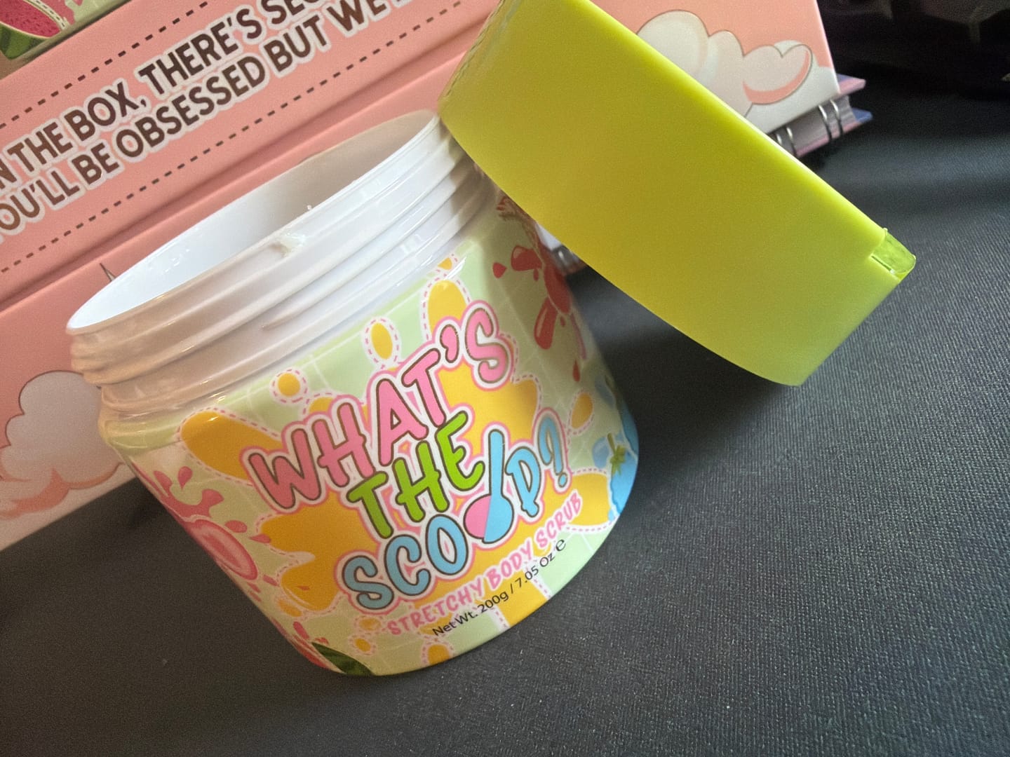 Customer photo review of What's The Scoop Stretchy Body Scrub