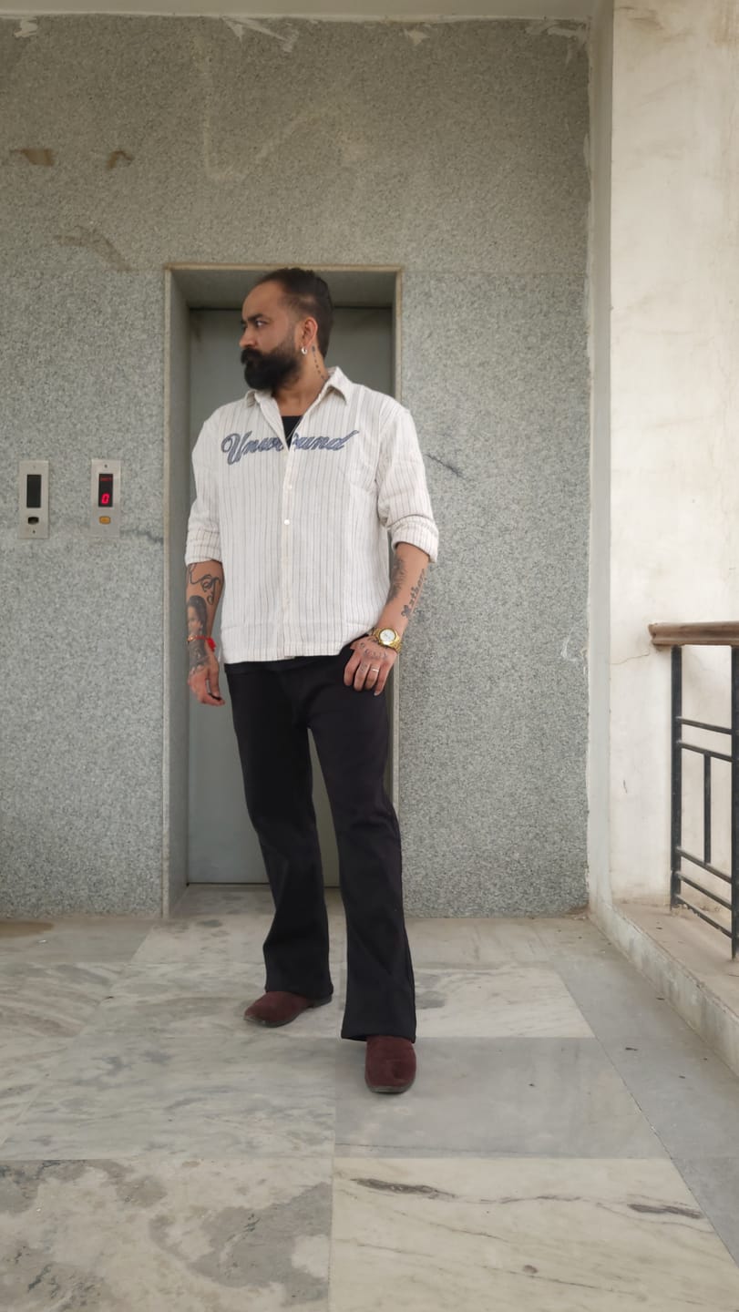 Customer photo review of Natural Striped Embroidered Shirt