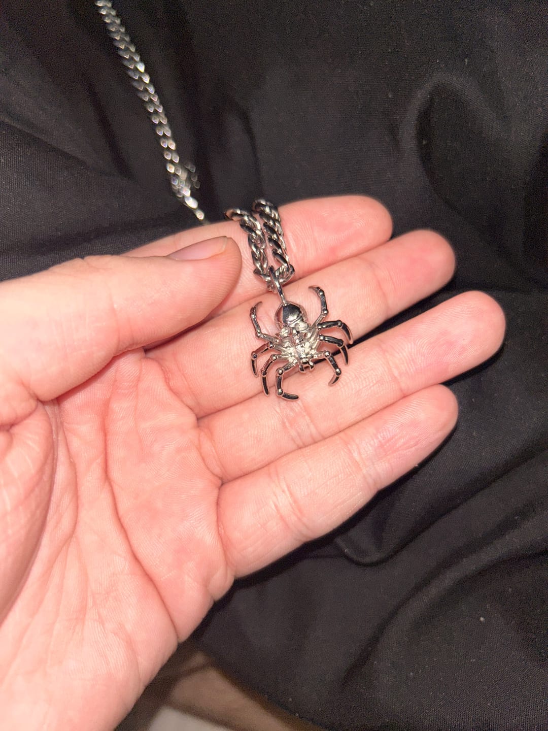 Customer photo review of SPIDER SKULL PENDANT
