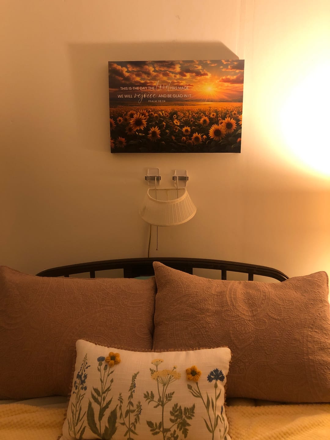 Customer photo review of Psalm 118:24 This is the Day the Lord Has Made, Sunflower, Wall Art Canvas