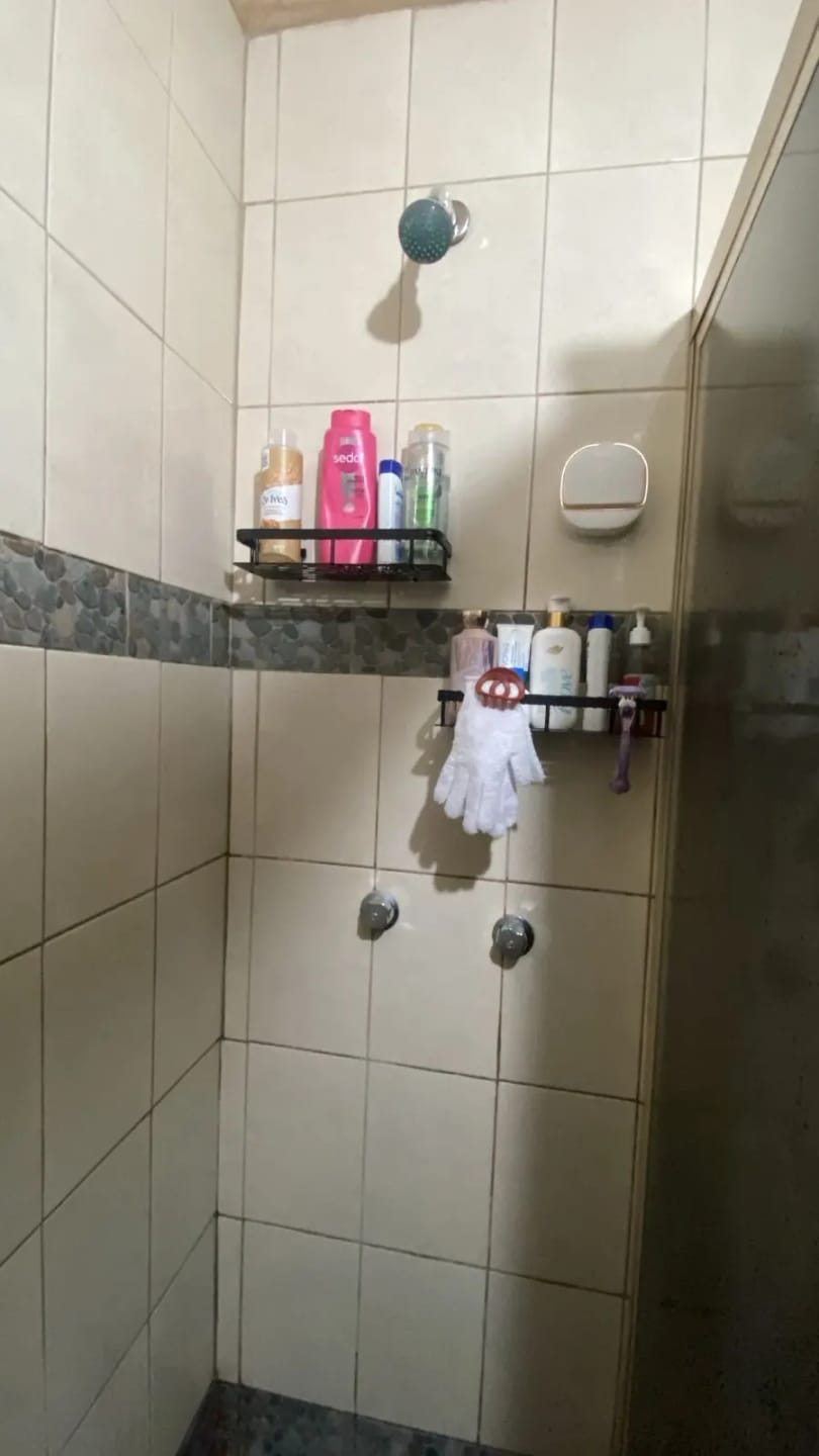Customer photo review of 2-Pack Shower Caddy | No-Drill Bathroom Shelf