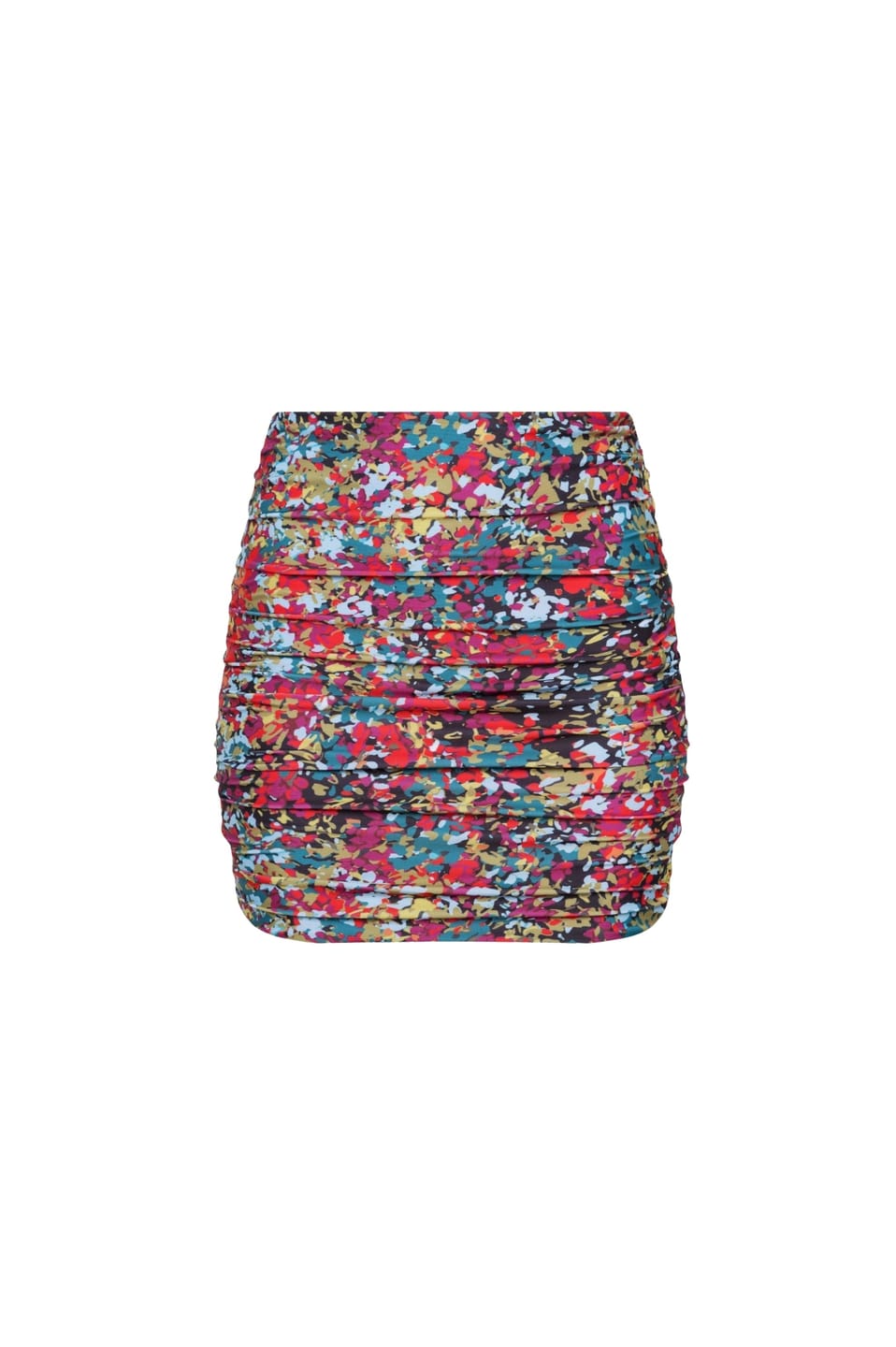 Customer photo review of Rio Ruched Mini Skirt – Red Confetti