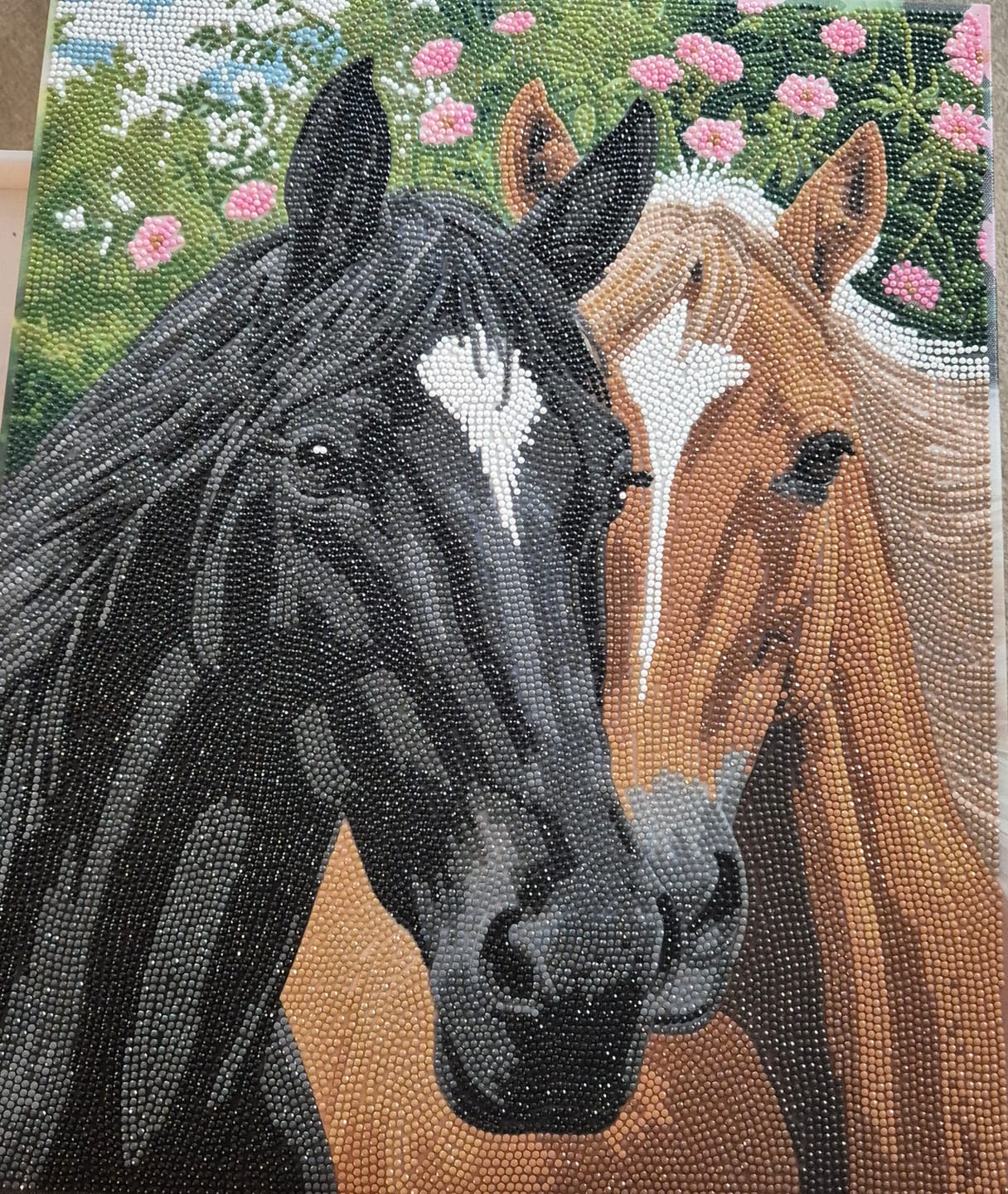 Customer photo review of Horses In Harmony Crystal Art Canvas Kit 40x50cm