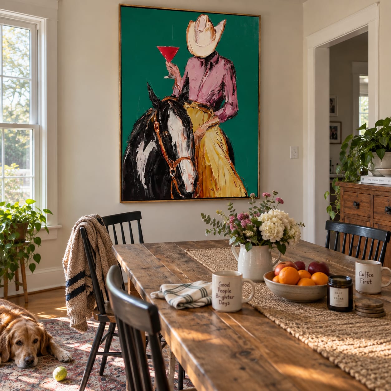 Customer photo review of Saddle Toast-Cowgirl Horse Painting