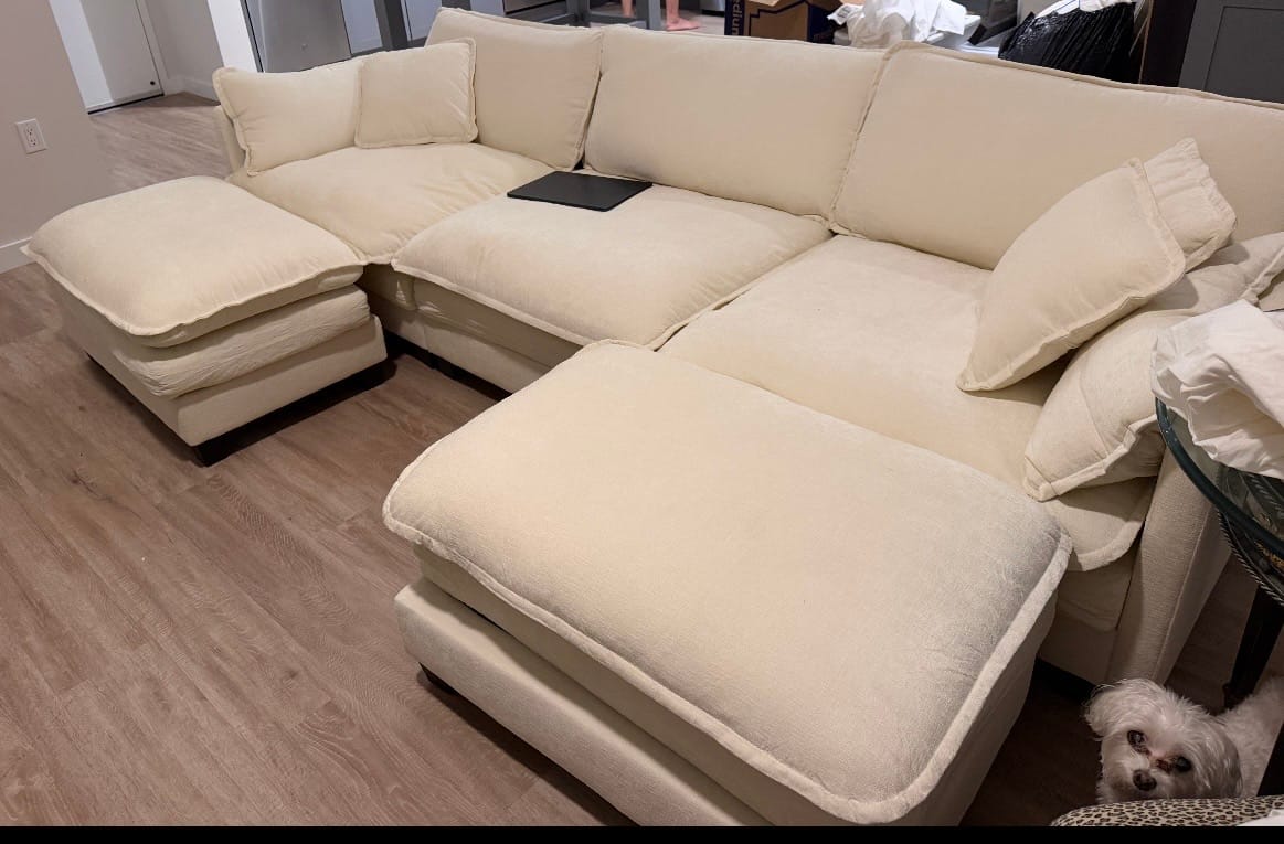 Customer photo review of IHanherry 149.2 Inch Cloudy Luxury Thickened Cushion Modular Sofa (6 Colors)