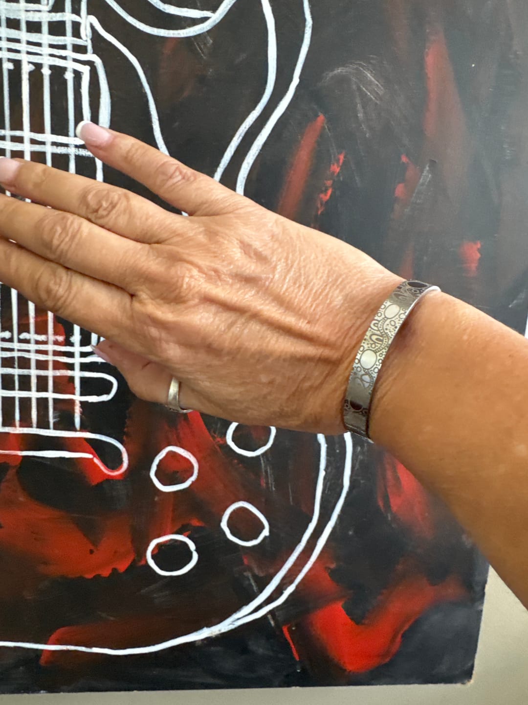 Customer photo review of Aboriginal Art Cuff Bangle