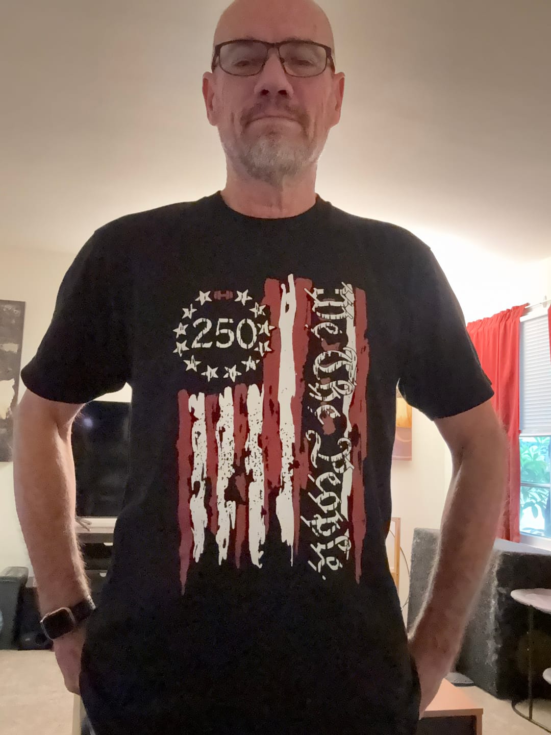 Customer photo review of Free We The People 250 Flag T-Shirt