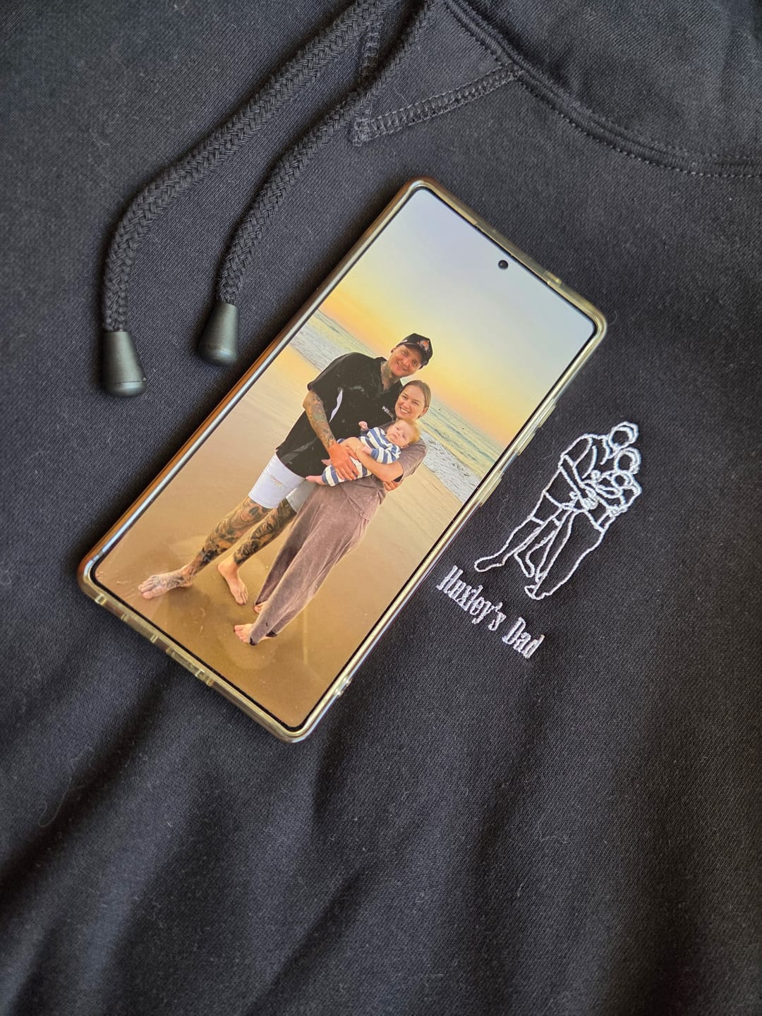 Customer photo review of Line Drawing Personalised Hoodie - Black