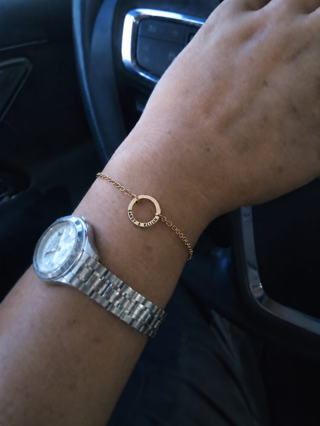 Customer photo review of Custom Ring Name Bracelet
