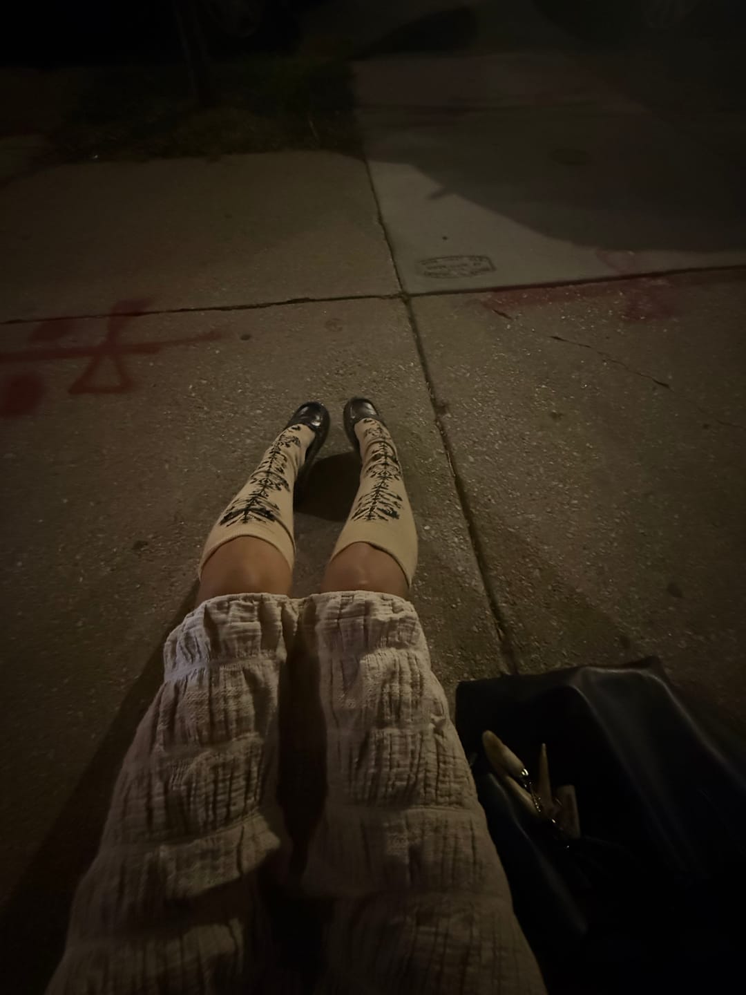 Customer photo review of Floral Chain Over The Knee Socks