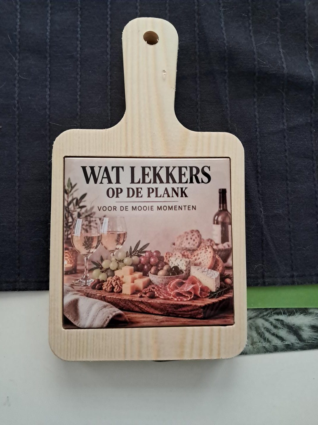 Customer photo review of Nieuw - Houten Kaasplank Vierkant met Tegel glans 10,8 x 10,8 voor sublimatie