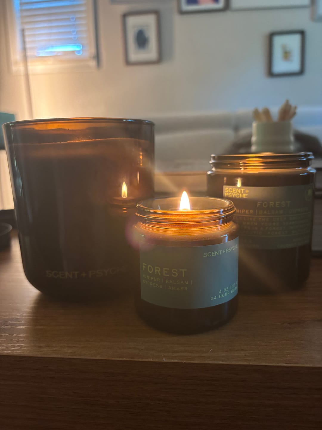 Customer photo review of Forest Wood Wick Candle
