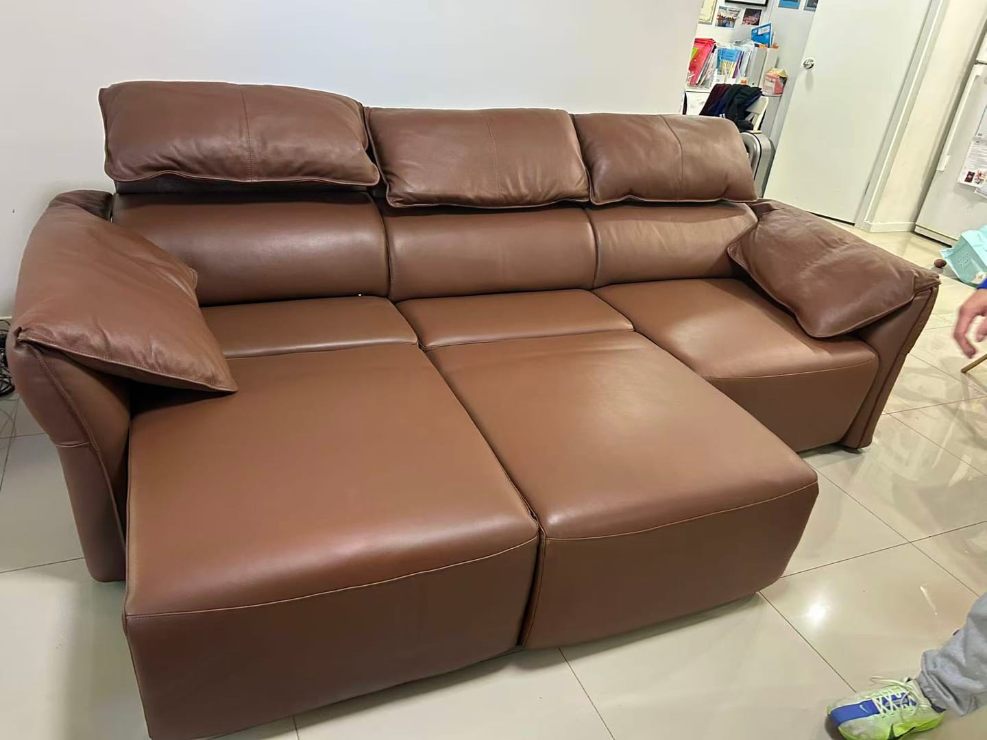 Customer photo review of Opulence 3.5 Seat Electric Sliding Seat Sofa Bed – Leather