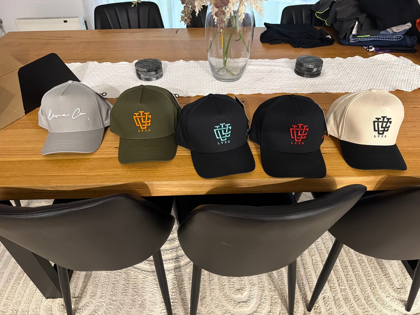 Customer photo review of 5 Deep Fit Hats for $150