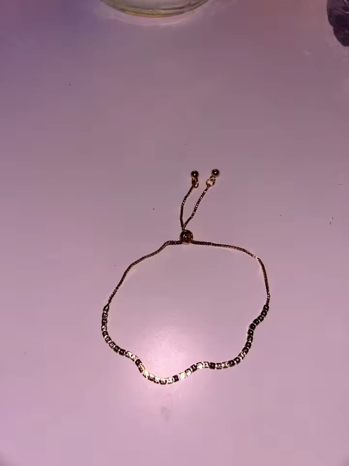 Customer photo review of Soren Curved Wave Rhinestone Adjustable Bangle
