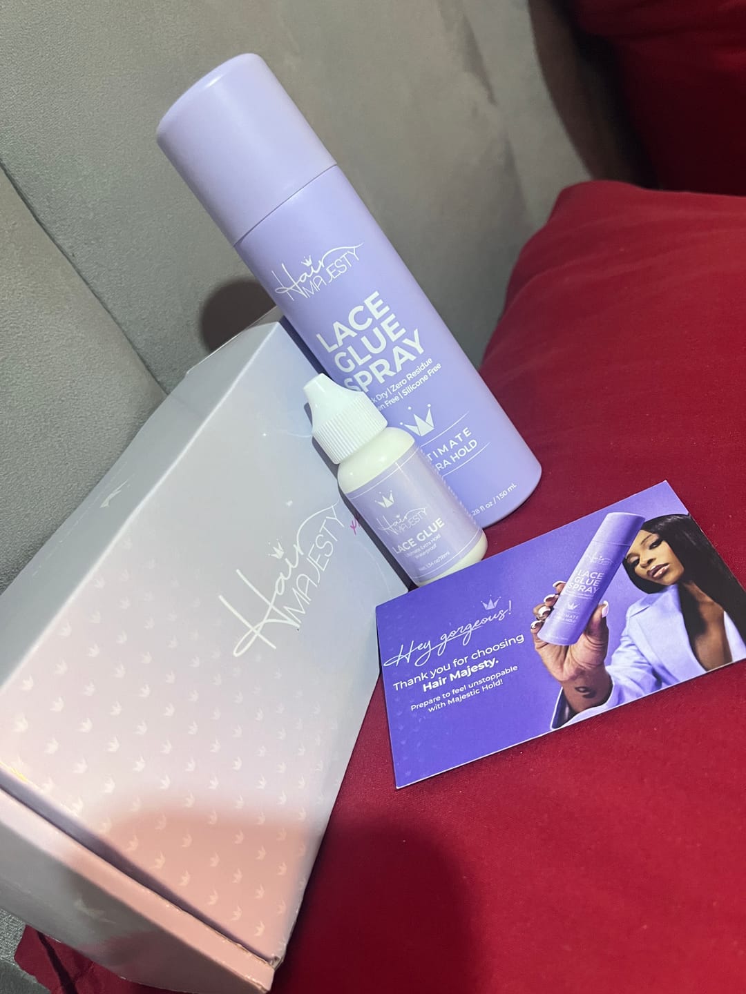 Customer photo review of Majestic Hold Ultimate Extra Hold Lace Glue Spray