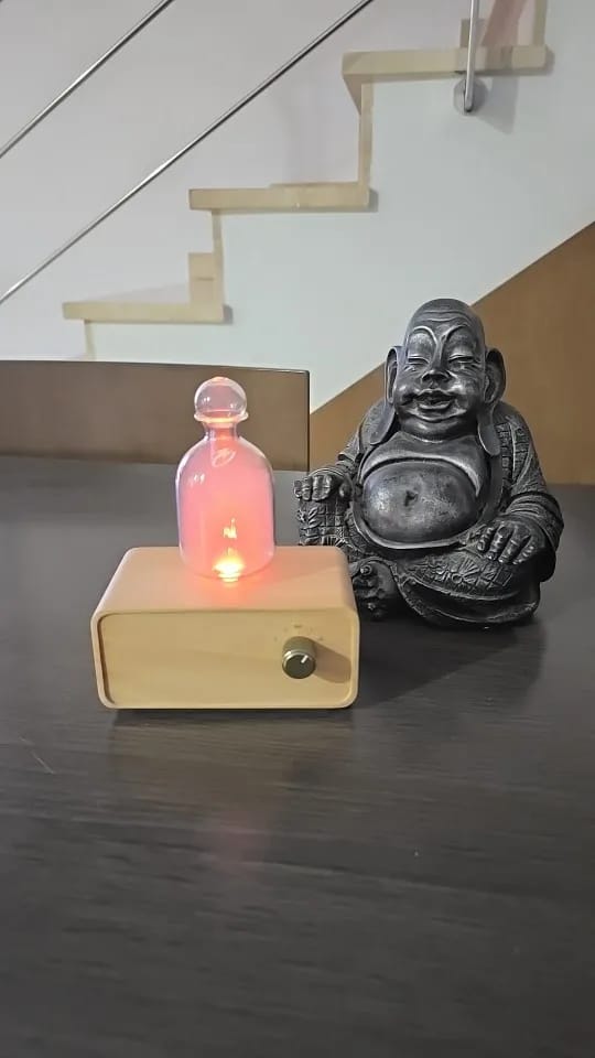 Customer photo review of Waterless Essential Oil Diffuser – Wood & Glass