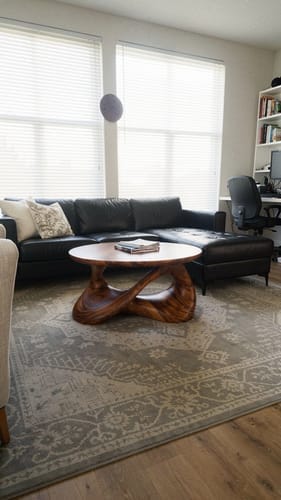 Customer photo review of Aurelia Sculptural Solid Wood Coffee Table