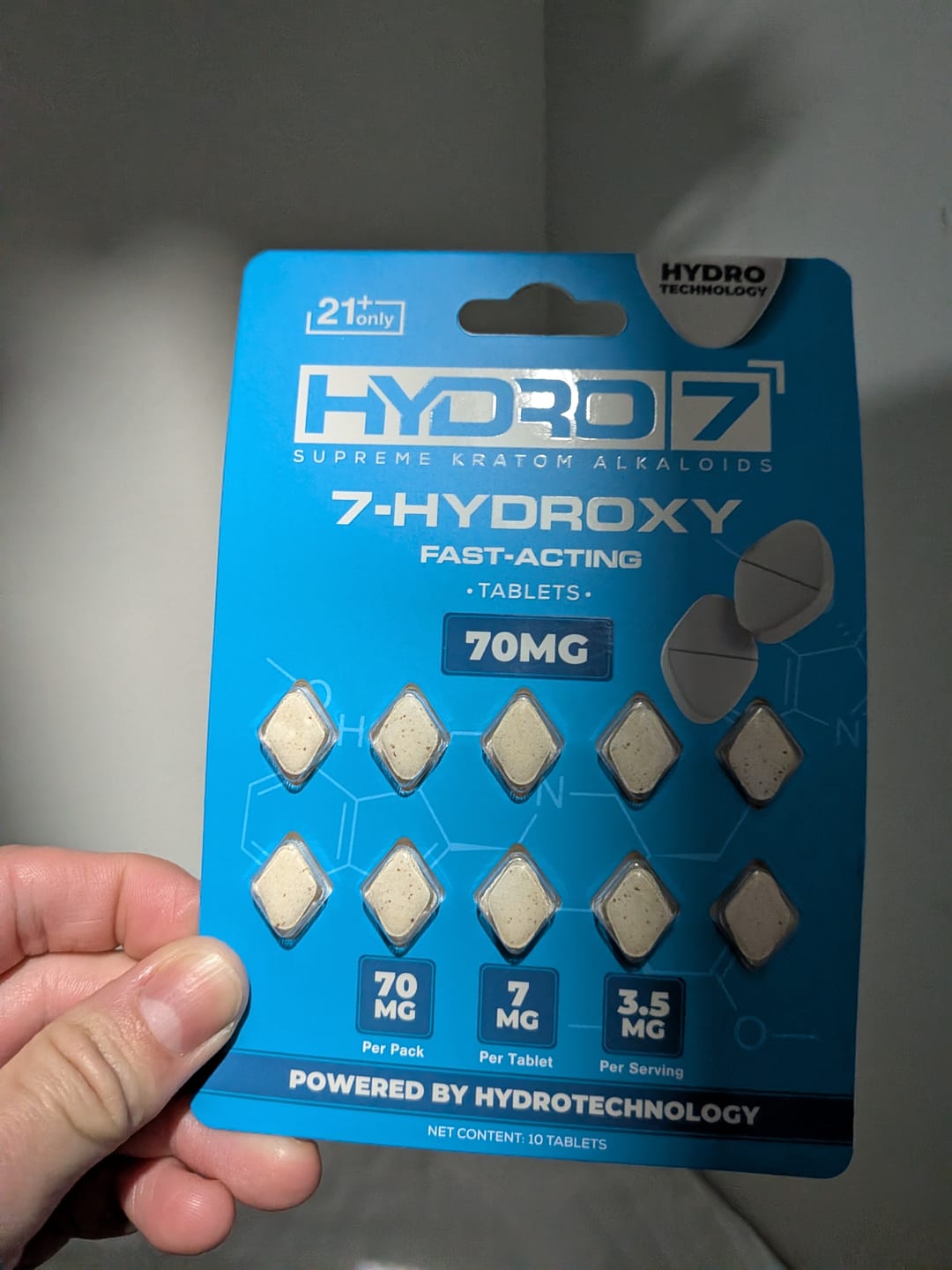 Customer photo review of 7-Hydroxy Tablets - 7MG (10 Count) 70MG