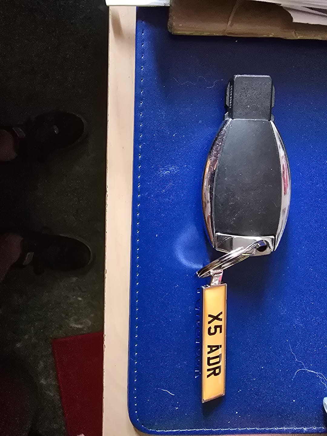 Customer photo review of Personalised Metal Number Plate Keyring - Premium Custom Car Gift