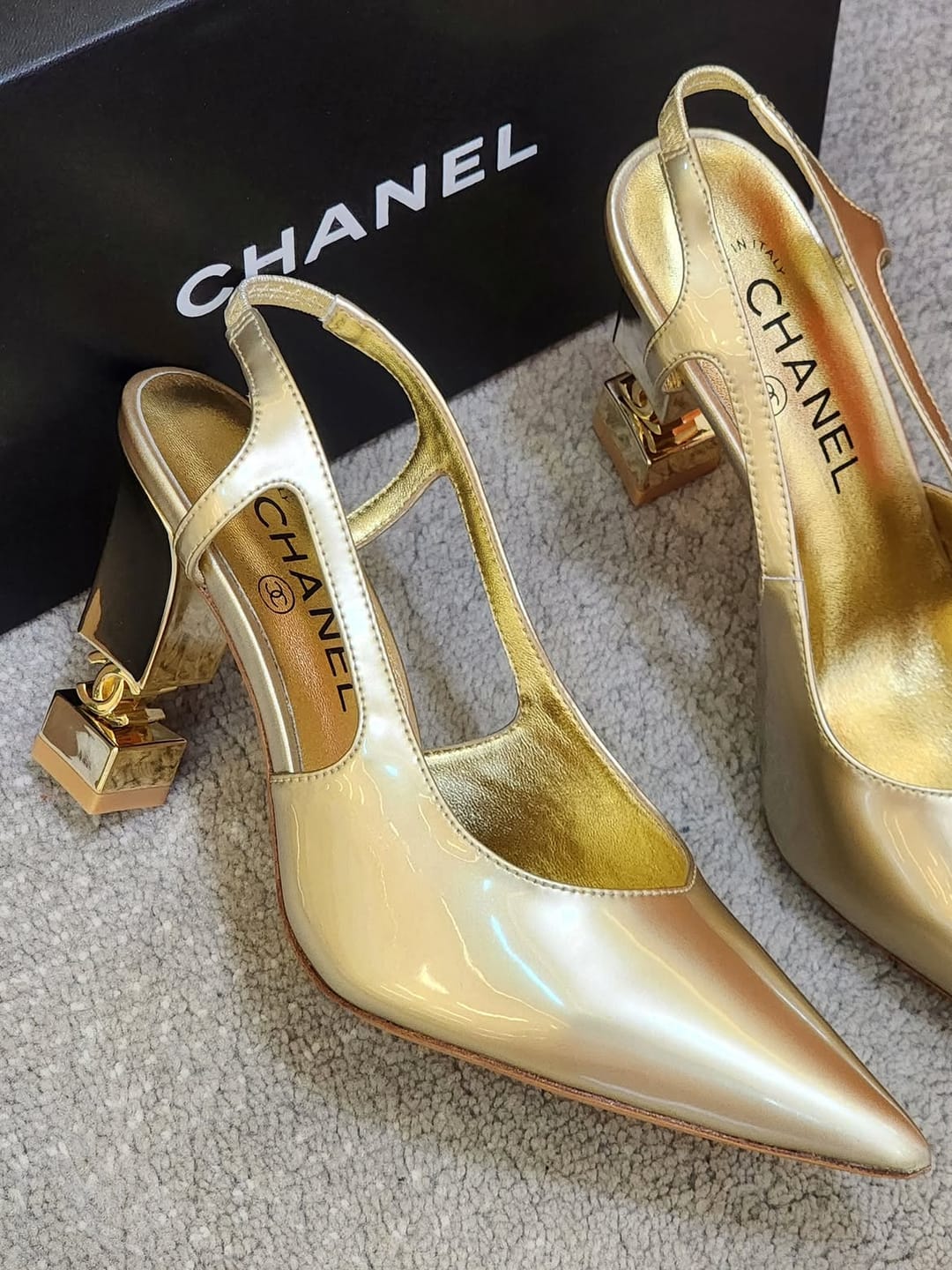Customer photo review of Chanel 2026 Slingback Patent Leather 904478