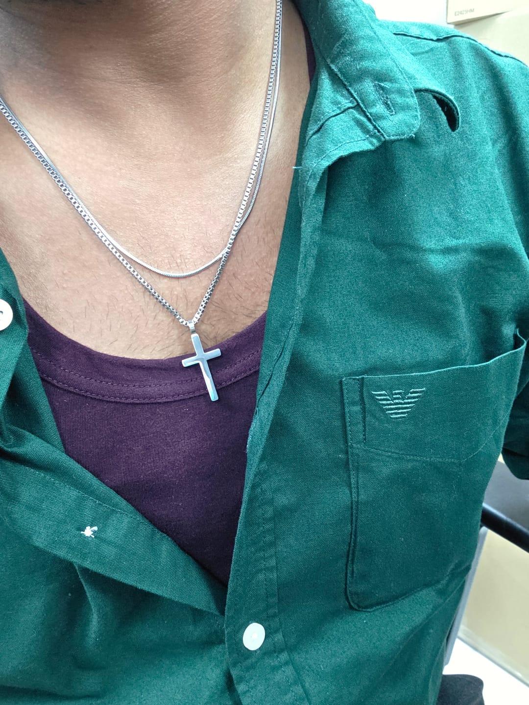 Customer photo review of Classic Cross Necklace Duo