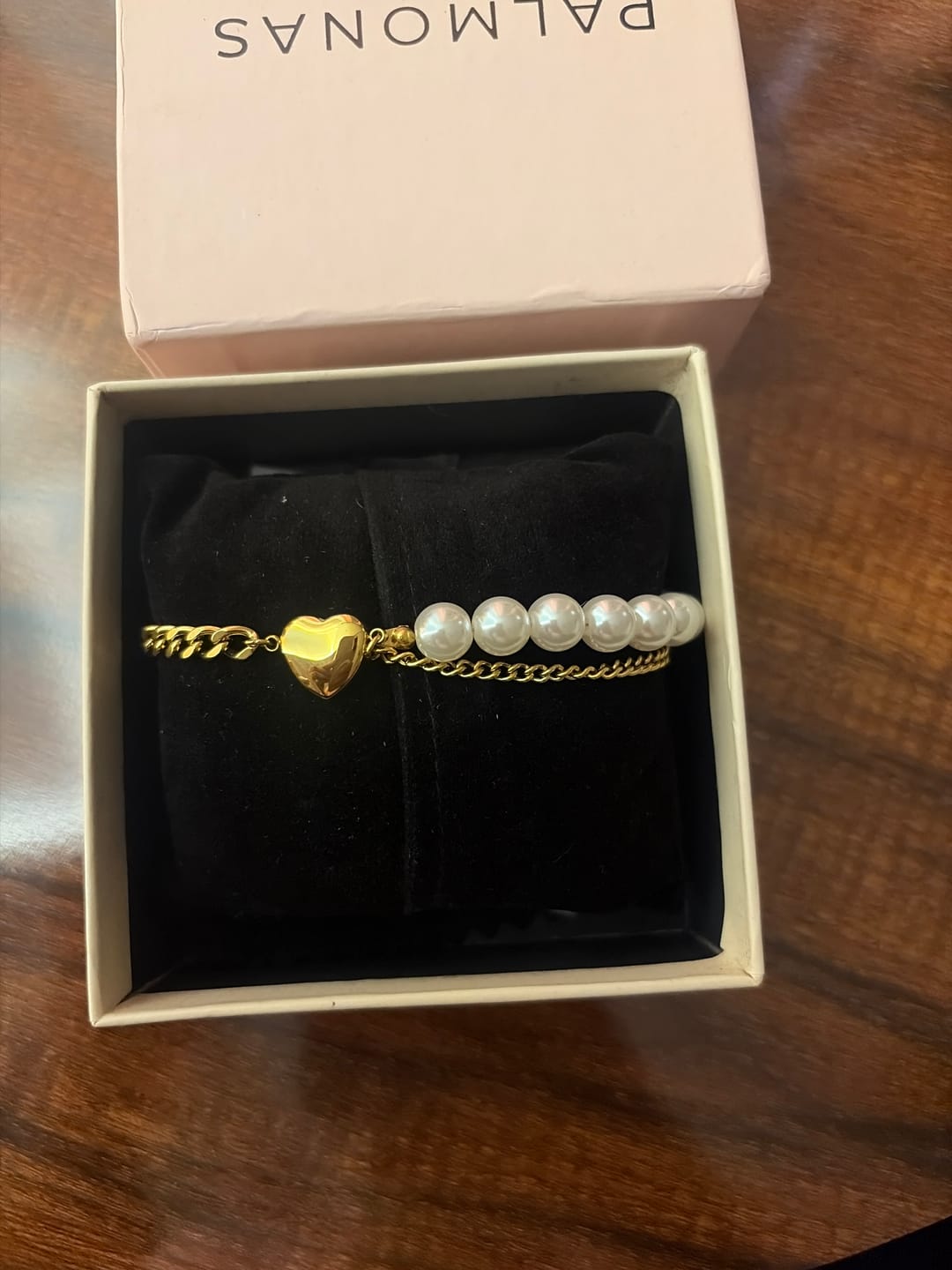 Customer photo review of Mystic Pearl Heart Motif Bracelet