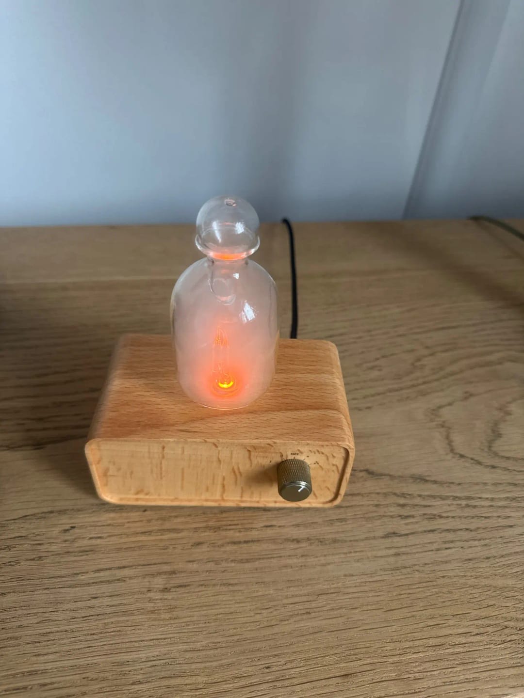 Customer photo review of Waterless Essential Oil Diffuser – Wood & Glass