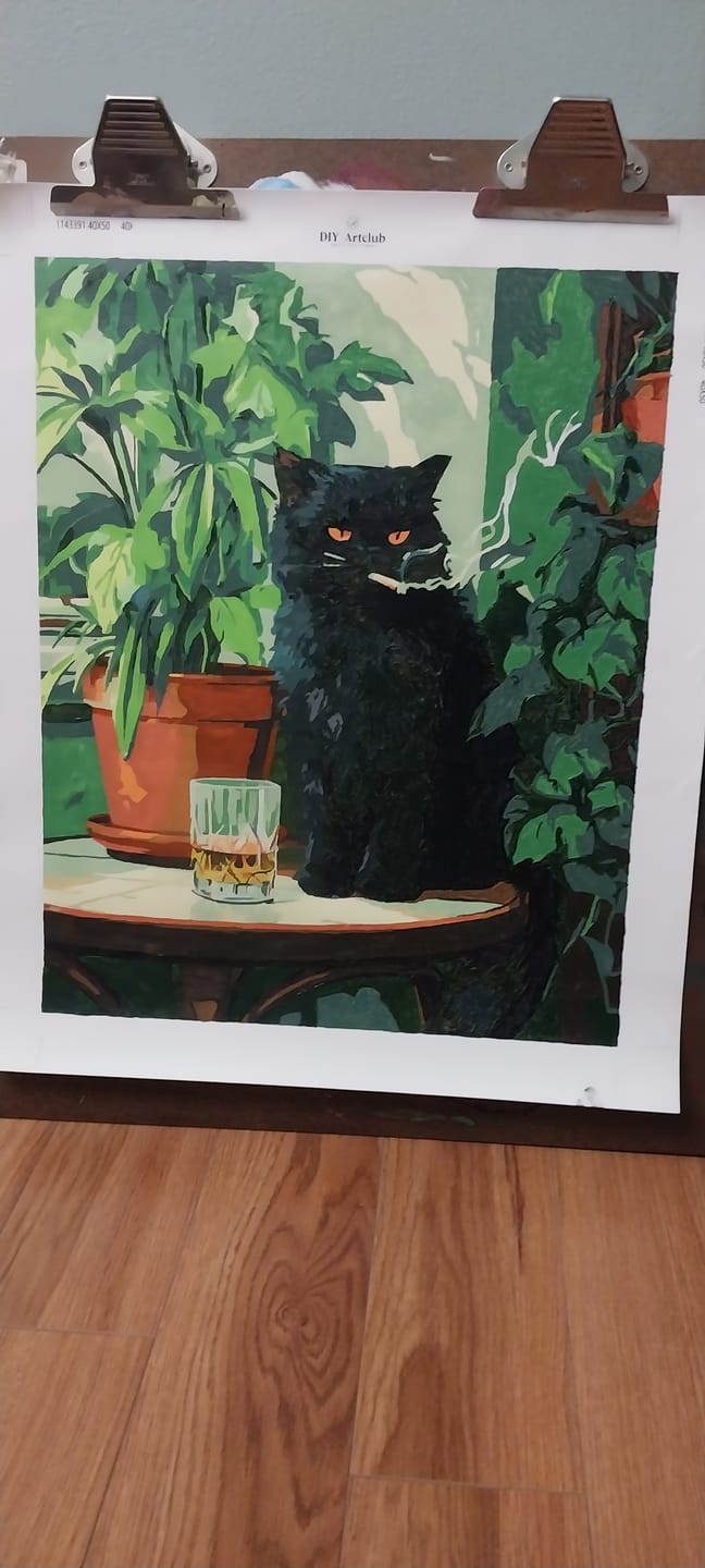 Customer photo review of Grumpy cat | Paint by Number