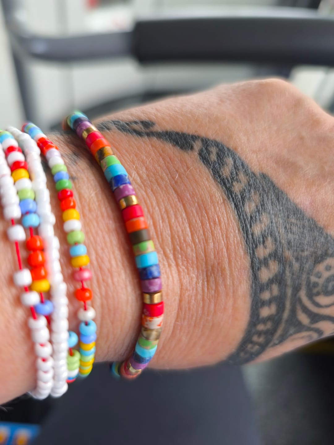 Customer photo review of 7 Chakren Energiearmband aus Jaspis