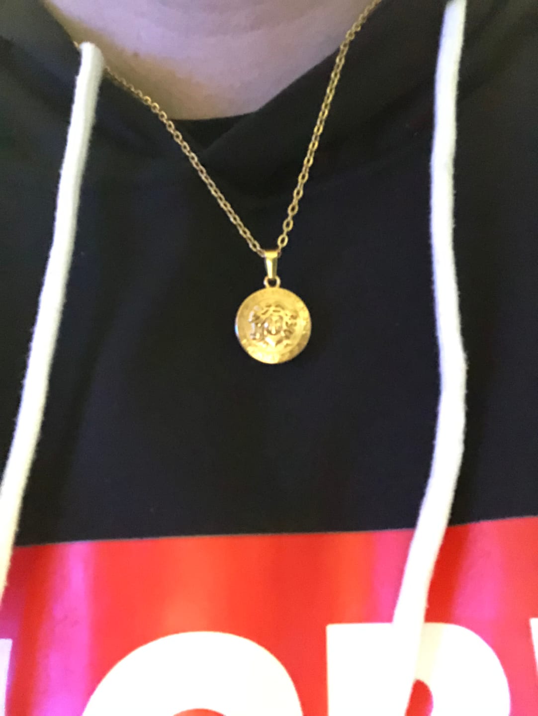 Customer photo review of Medusa Pendant (Gold)