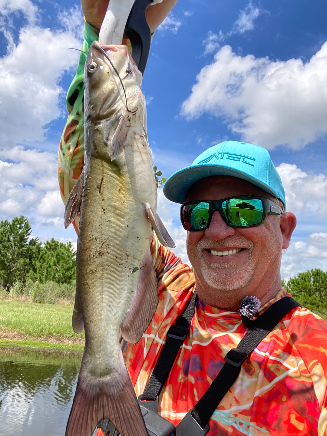 Customer photo review of Blue Trevally Tri Tec Performance Hat