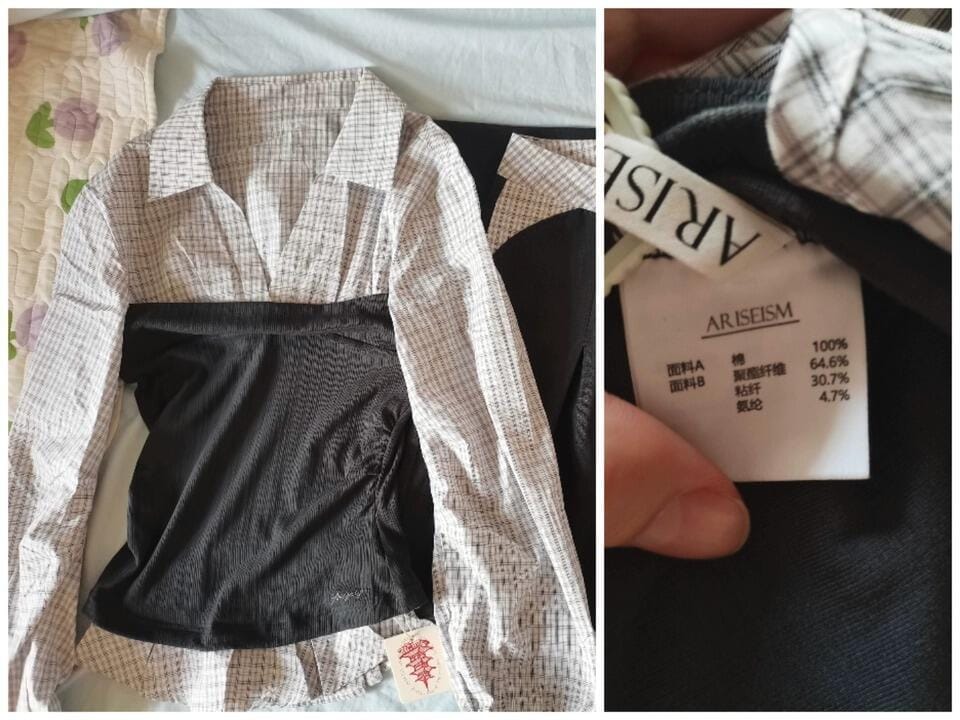 Customer photo review of Ariseism™ Women's Plaid Two-Piece Top