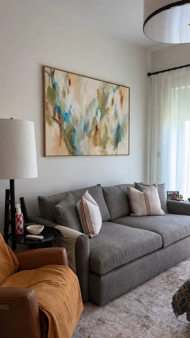 Customer photo review of Expressive Contemporary Art｜Azure Botanical Abstraction