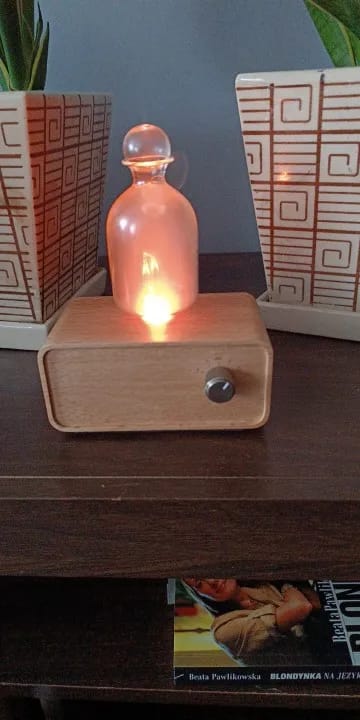 Customer photo review of Waterless Essential Oil Diffuser – Wood & Glass