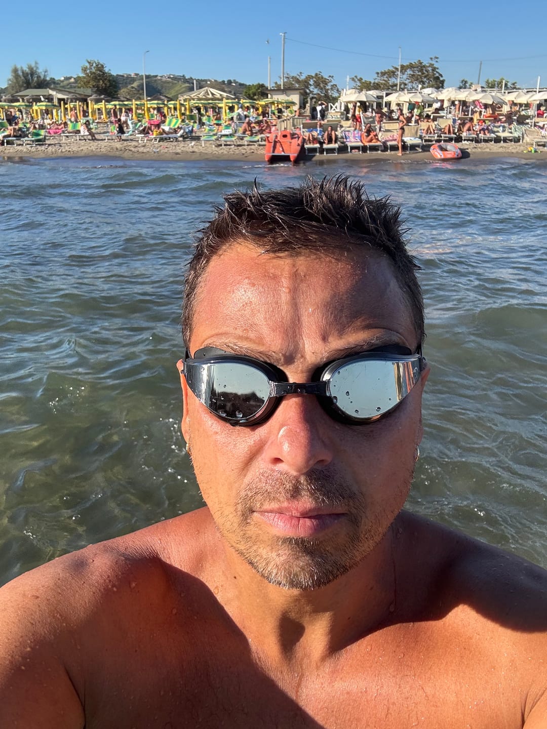 Customer photo review of NanoClear™ Strike Swim Goggles Tinted Mirror - (Black)