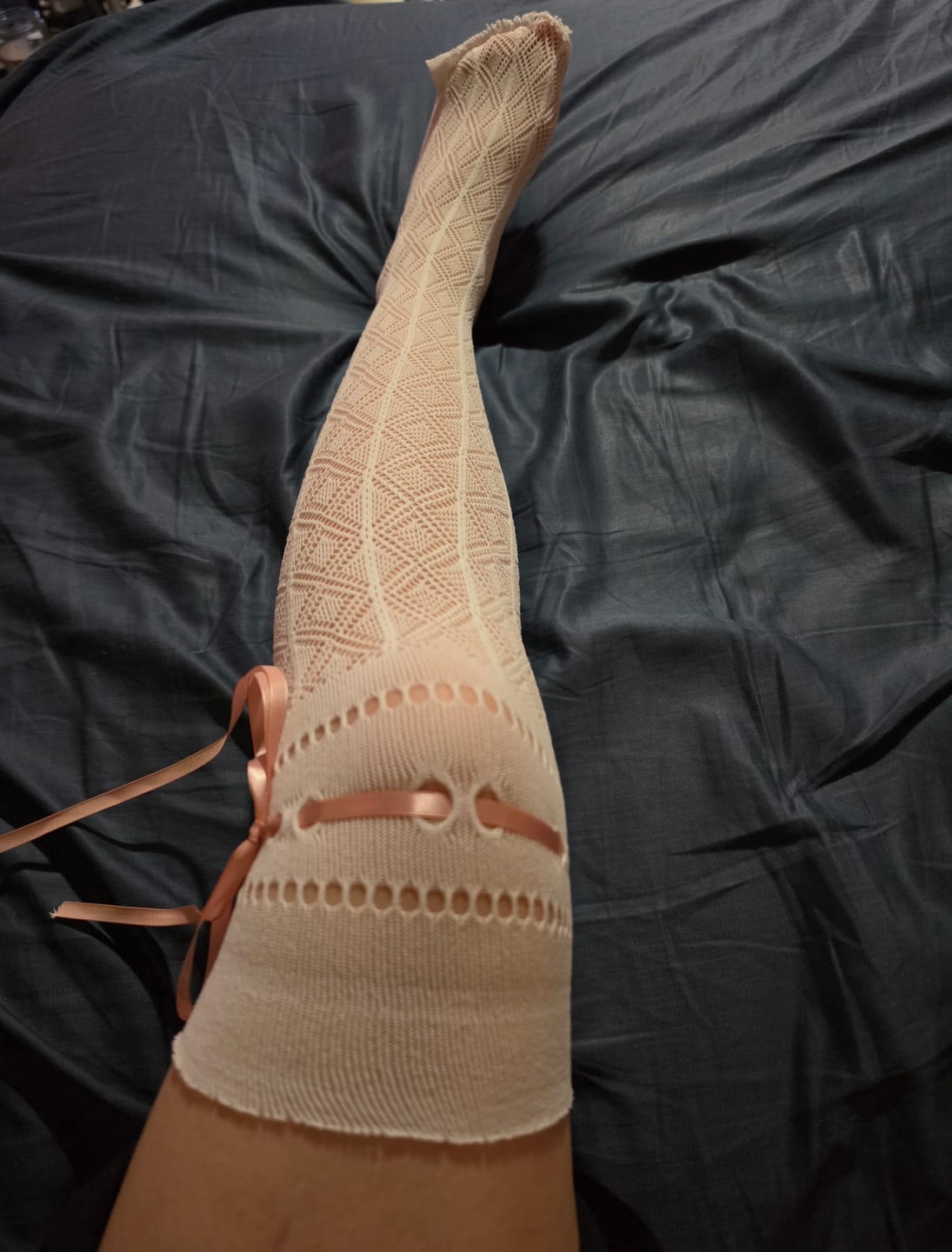 Customer photo review of Silly Solkatt Cloudberry Kisses Over-Knee Socks