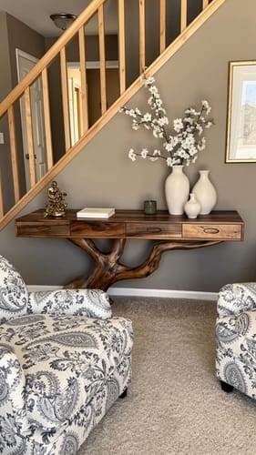 Customer photo review of Arbor Reach Sculptural Console Table with Four Storage Drawers