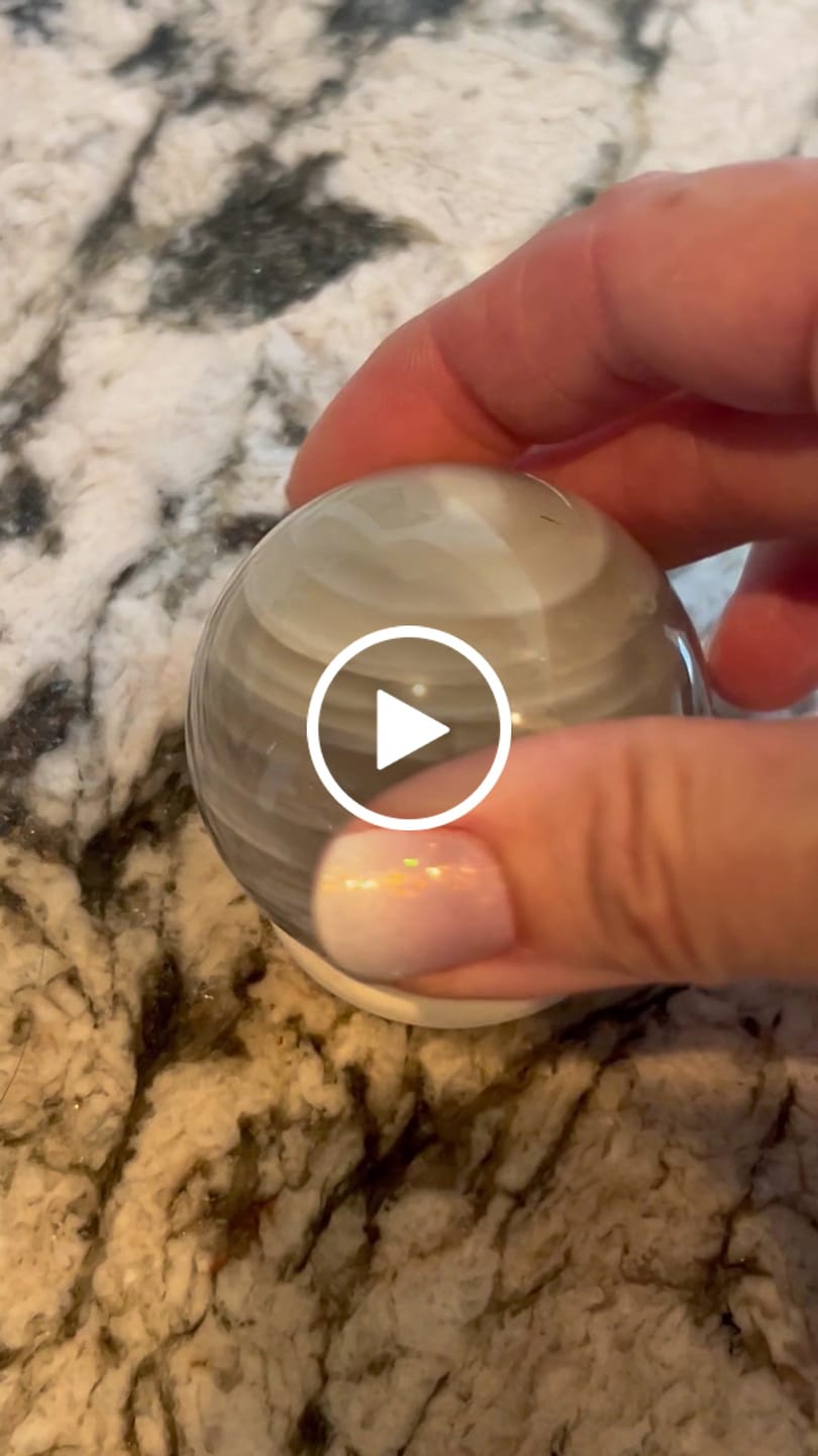 Customer video review of Natural Crystal Banded Agate Sphere