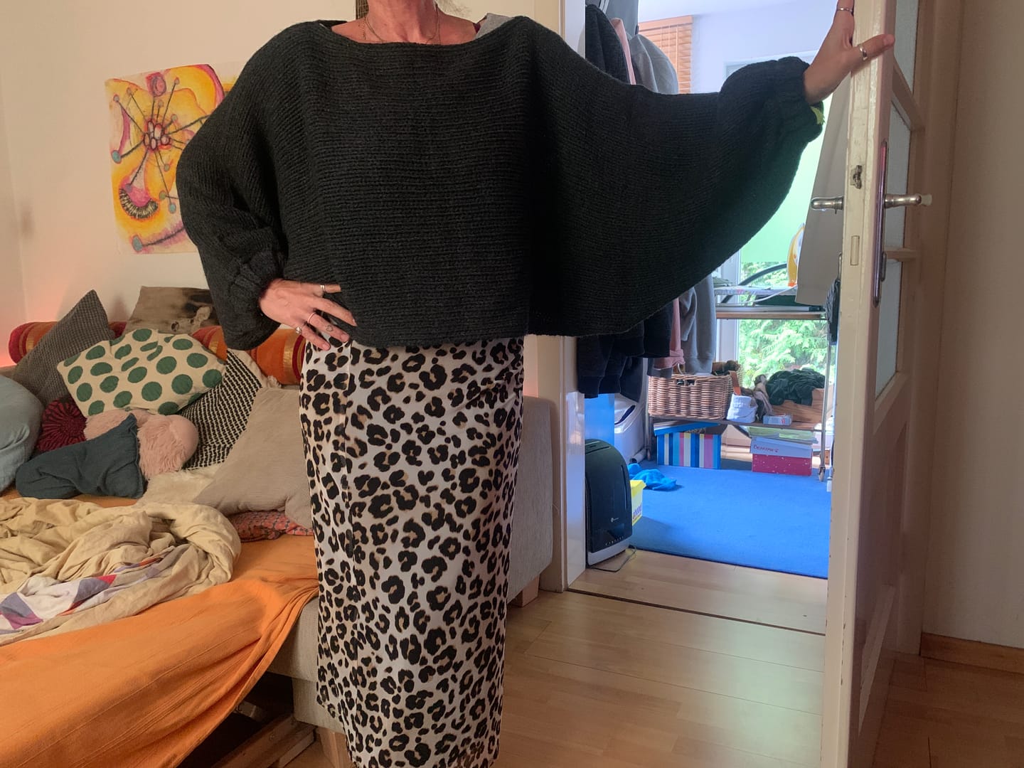 Customer photo review of JULINA Grobstrick-Pullover mit Ballonärmeln