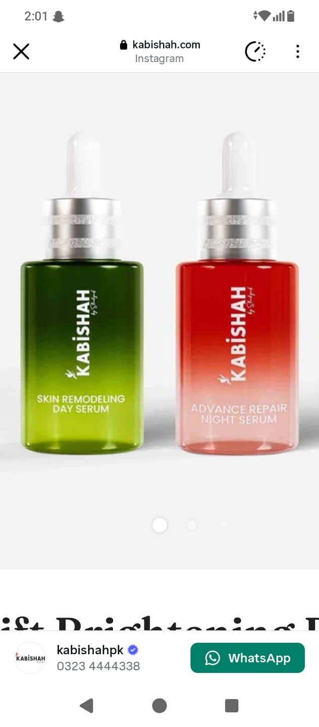 Customer photo review of Skin Lift Brightening Day & Night Serums